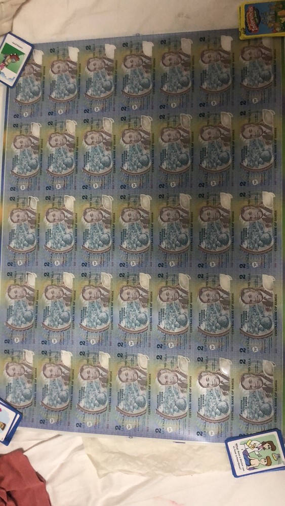 1990 samoa 2 tala 35pc uncut sheet Banknote rare