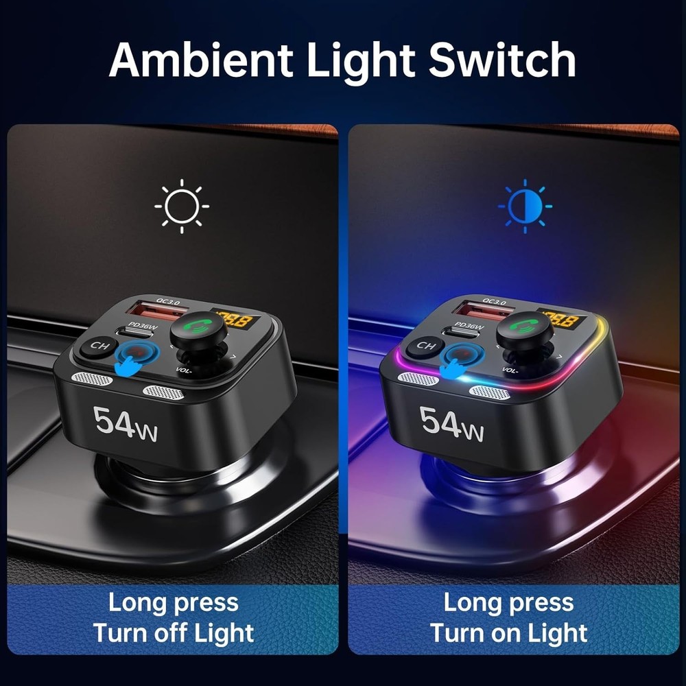 LED Display Bluetooth FM Transmitter with Fast Charging & Enhanced Sound Quality