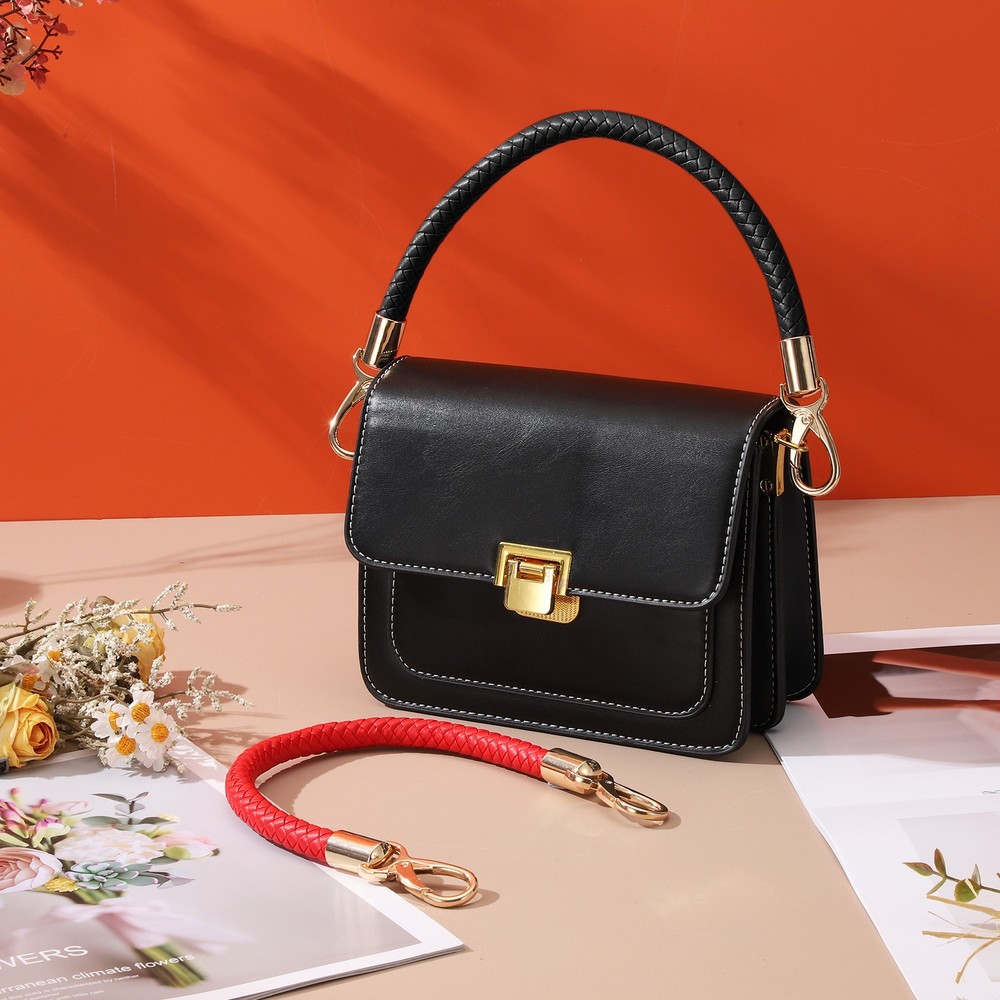 2 Pcs Leather Purse Strap, Braided Purse Replacement, Bright Red