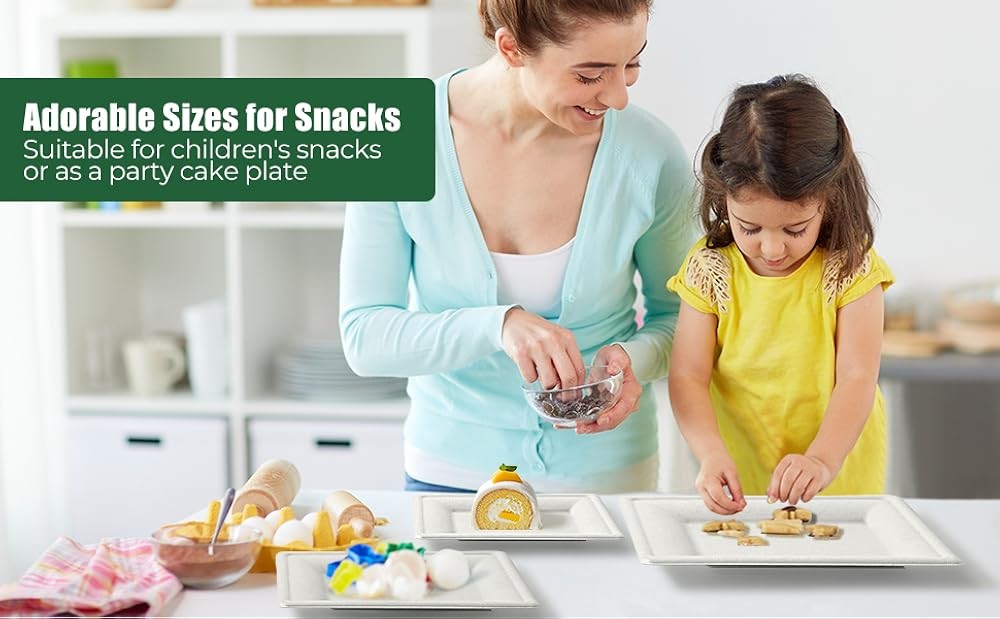 postable Paper Plates, and Biodegradable Set Includes Forks Spoons