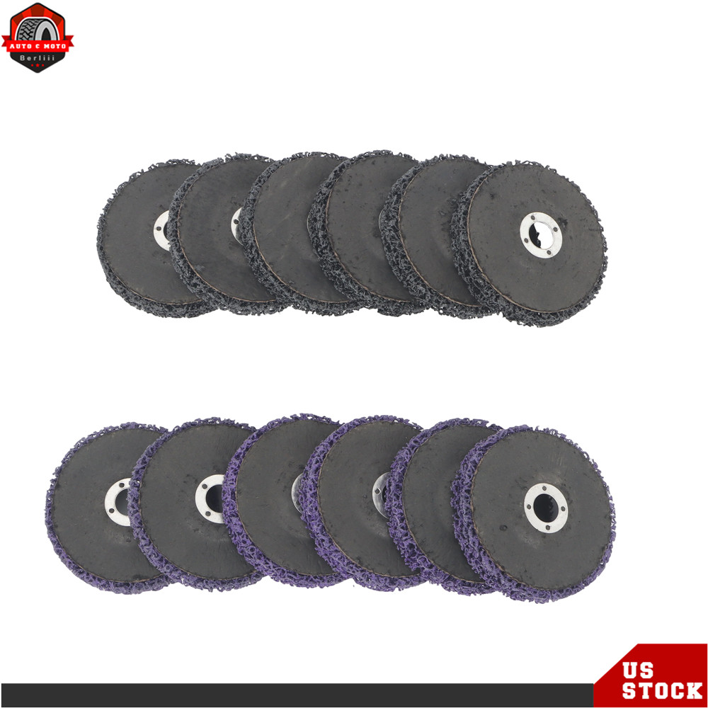 Paint Stripping Disc Set 4'×5/8" 6 Purple & 6 Black Efficient Rust Paint Removal