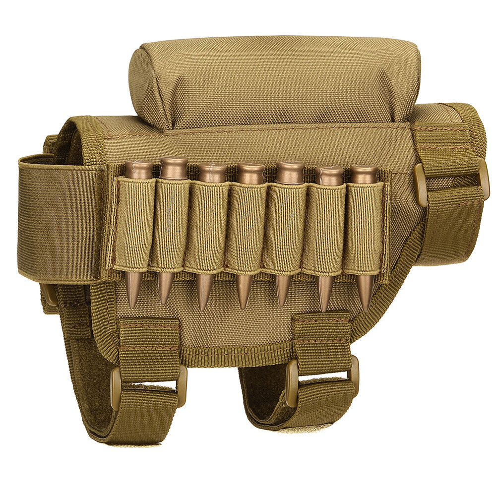 Tactical Buttstock Shell Holder Cheek Rest Pouch Holder with Ammo Carrier Case