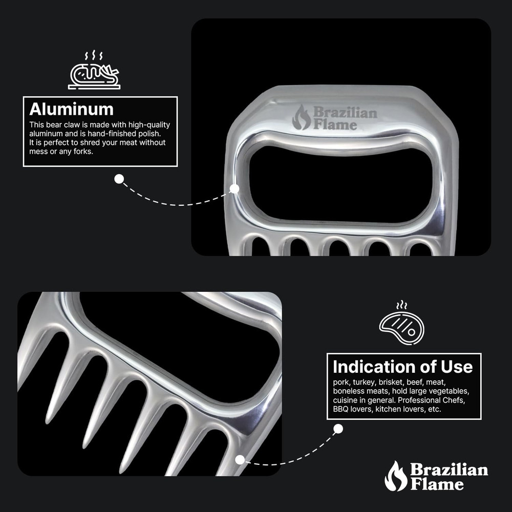 Bull Claw Meat Holder, Aluminum, Medium