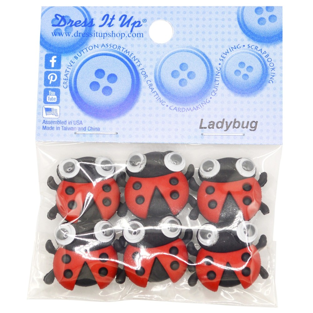 Dress It Up Embellishments-Ladybug Singles