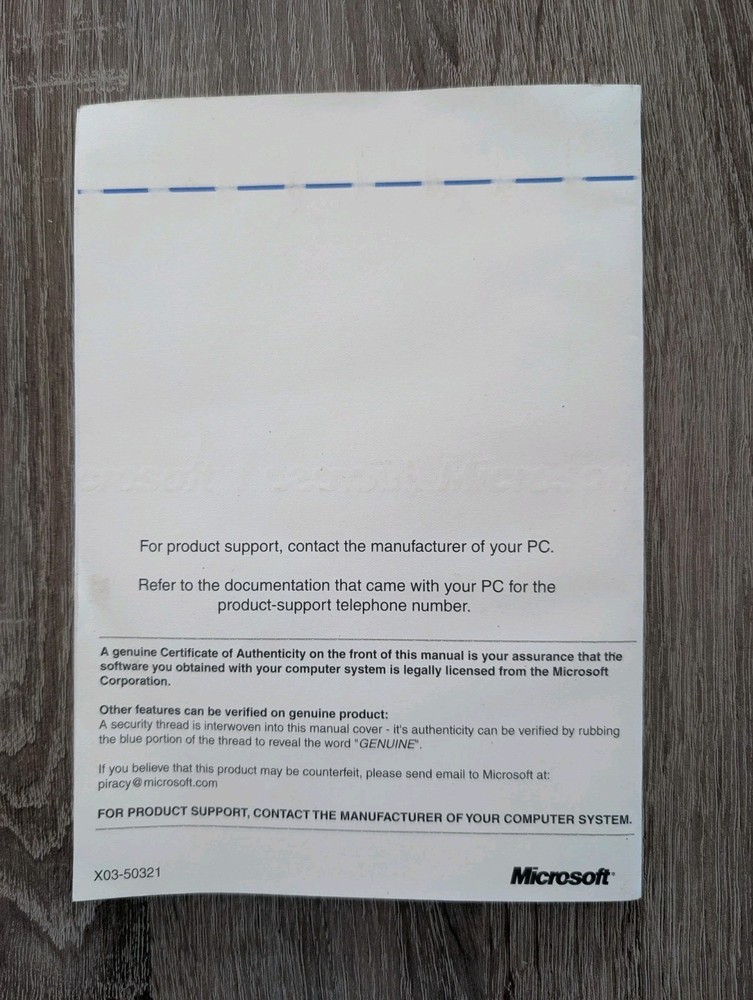 Microsoft Windows 95 Certificate of Authenticity Sealed In Original Packaging