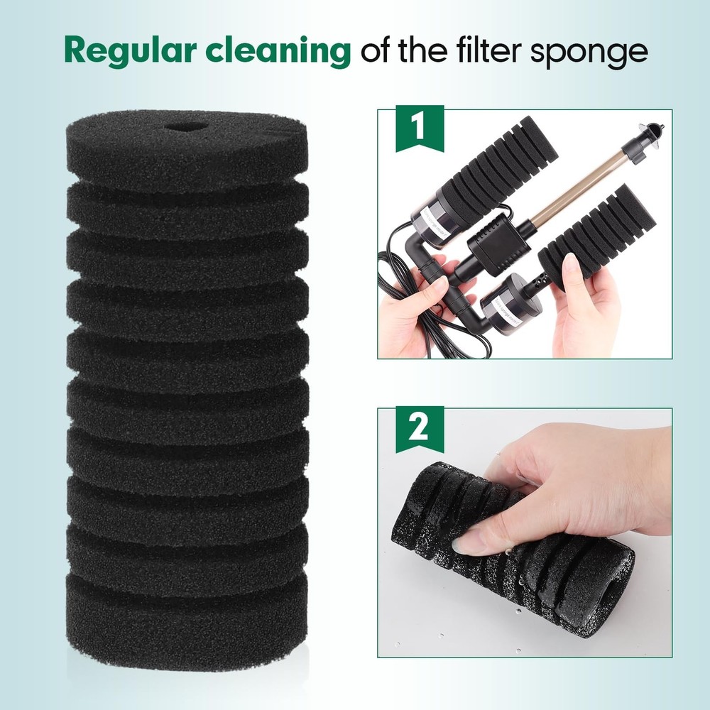 AQQA Replacement Aquarium Filter Sponge 4 Pack M（replacement sponge)