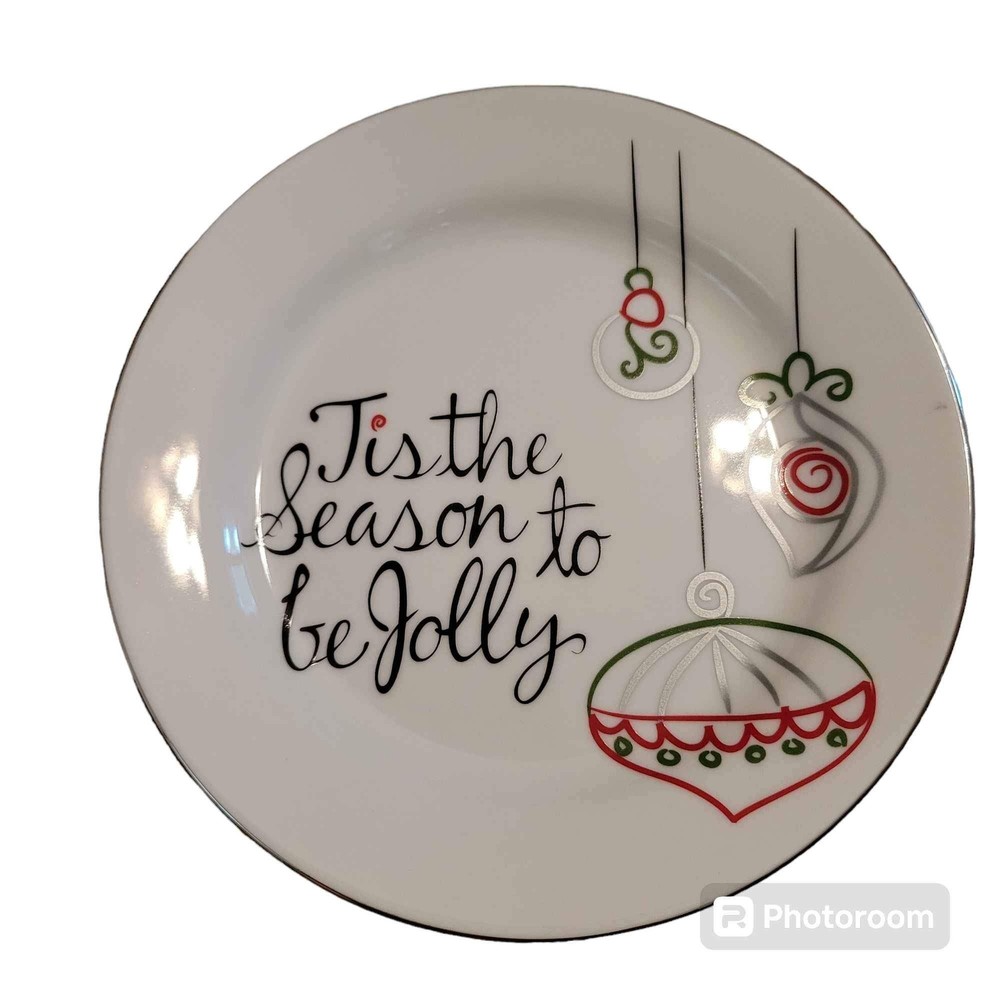 2009 St. Nicholas Square 4 Appetizer Plates Christmas Holiday