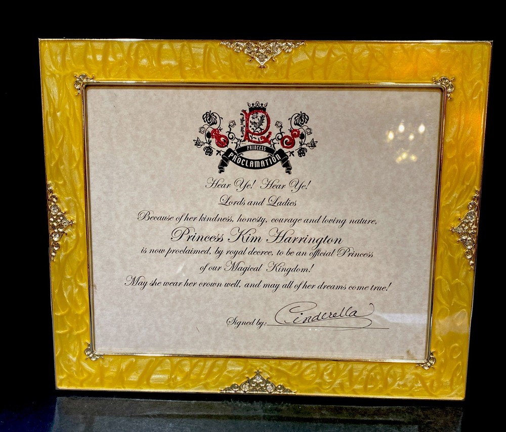 Picture Frame 10x12” For Photo 8x10” Yellow Rectangular Crystals