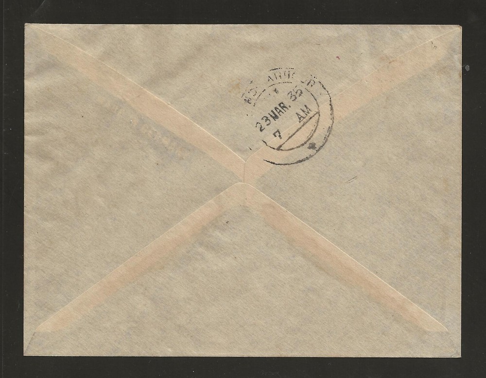 1935 INDIA rocket mail SILVER JUBILEE Diamond Harbour - Stephen H. Smith EZ 9C1