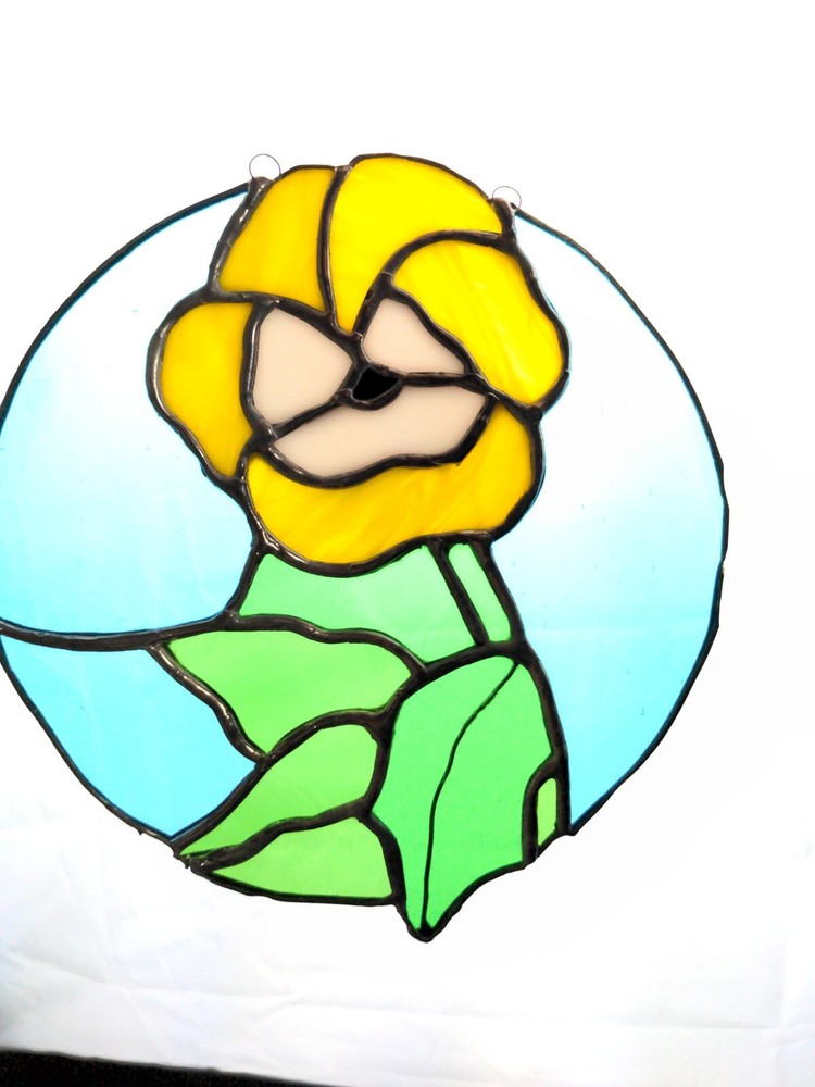 Glass Suncatcher Flower 7.5"