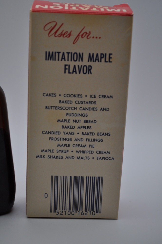 Vintage Schilling Imitation Maple Extract with Box Prop Pre Bar Code