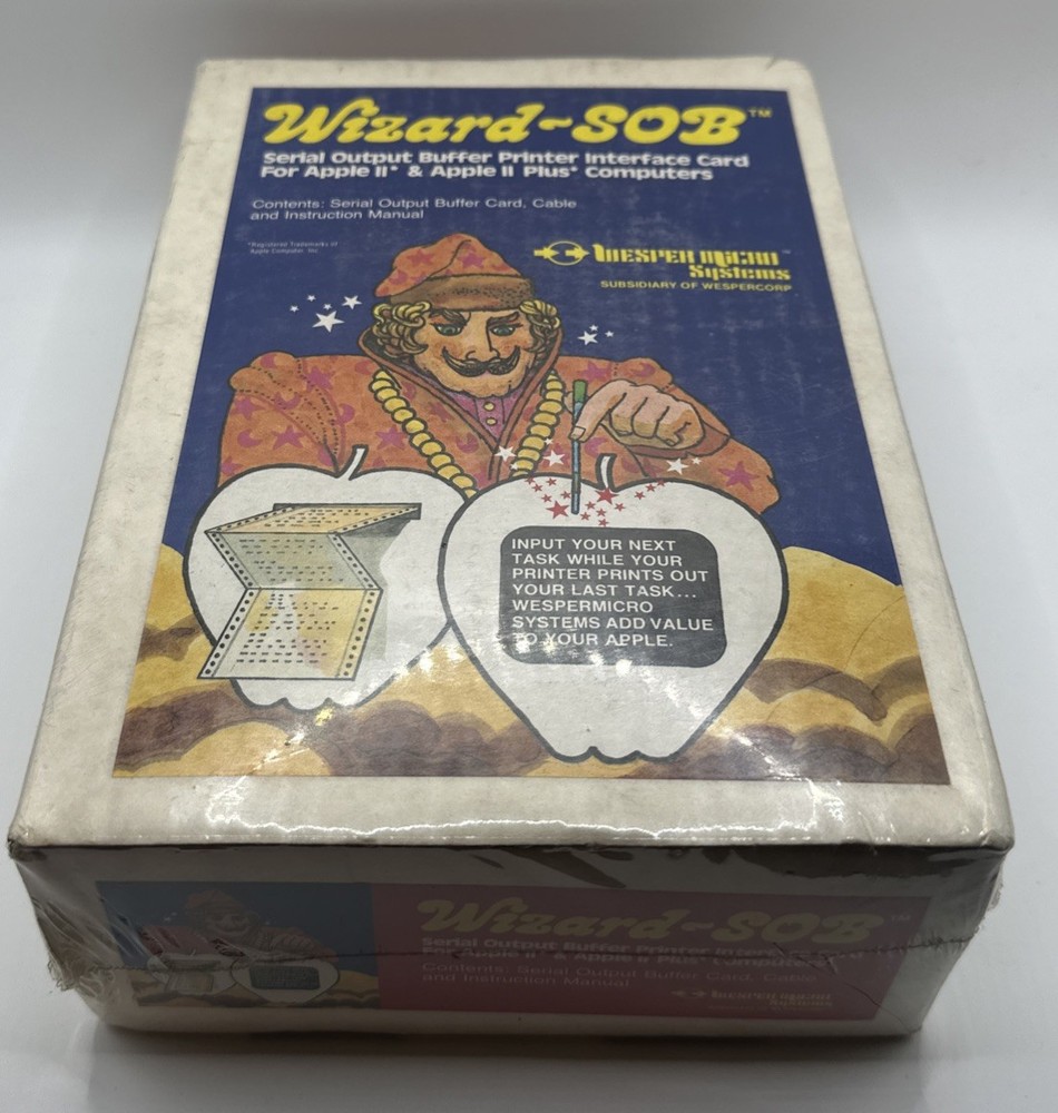 Vintage Wesper Micro Systems Wizard SOB Serial Output Buffer Card Apple II