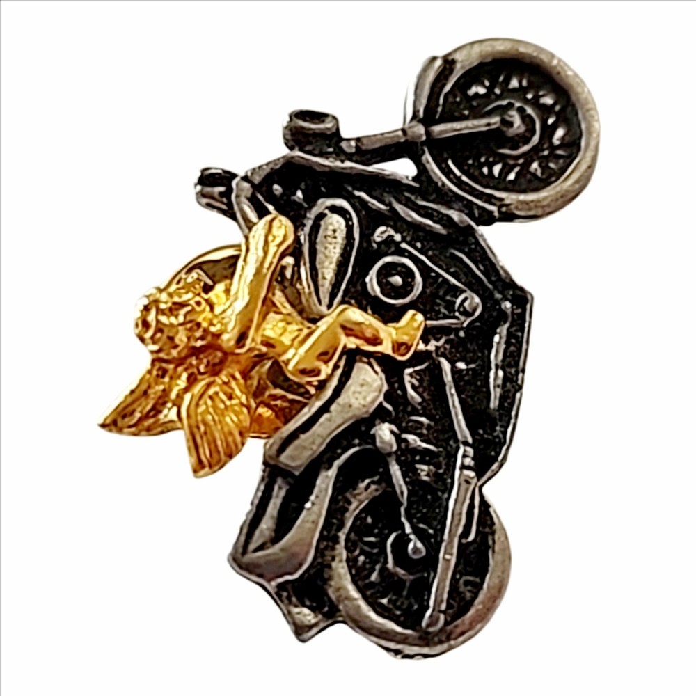 GUARDIAN ANGEL RIDING A MOTORCYCLE HAT PIN