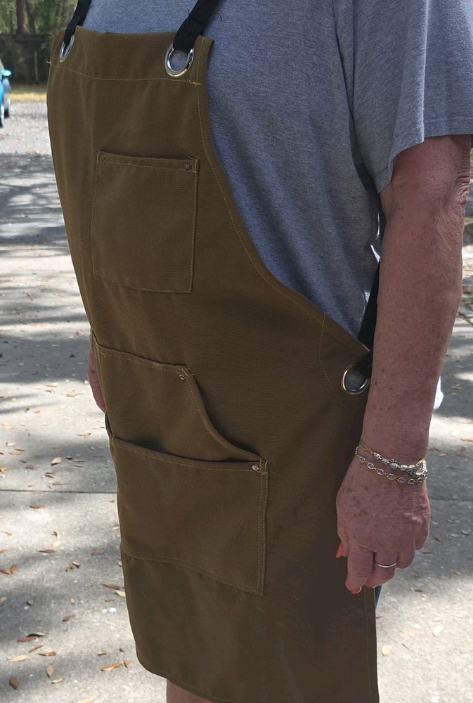 Three salon Work Aprons Brown, Black, & Tan with Multiple Pockets Unisex