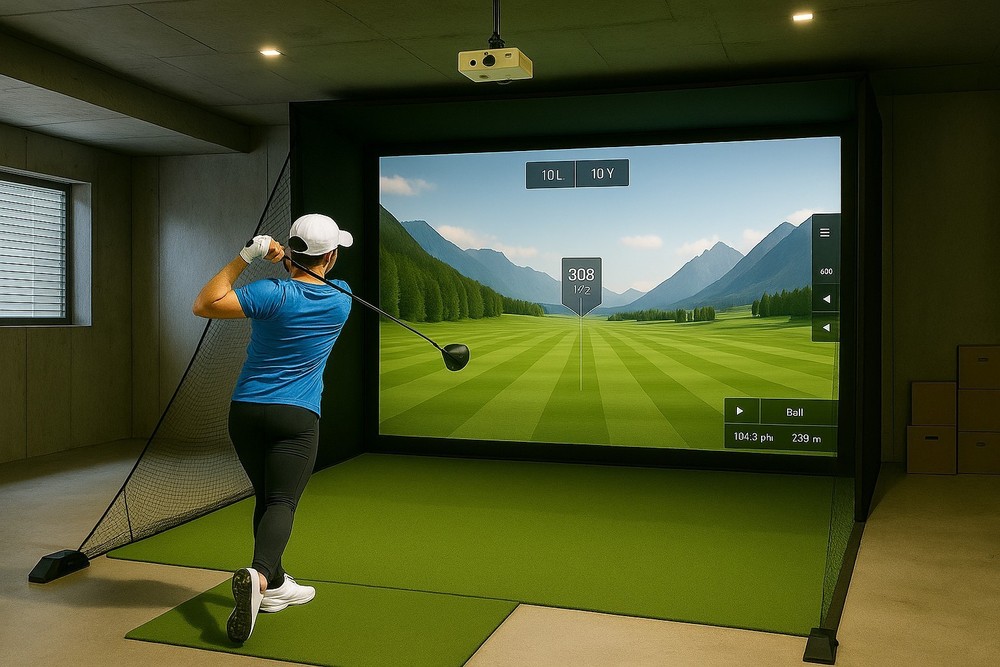 10FT Golf Simulator Enclosure Net Complete Training Aid Kit w/ Practice Screen