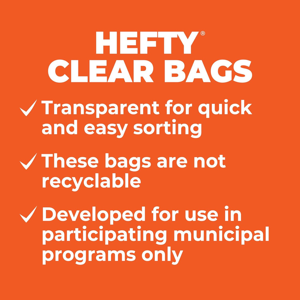 Hefty Clear Trash Bags, Clear, 30 Gallon, 36 Count