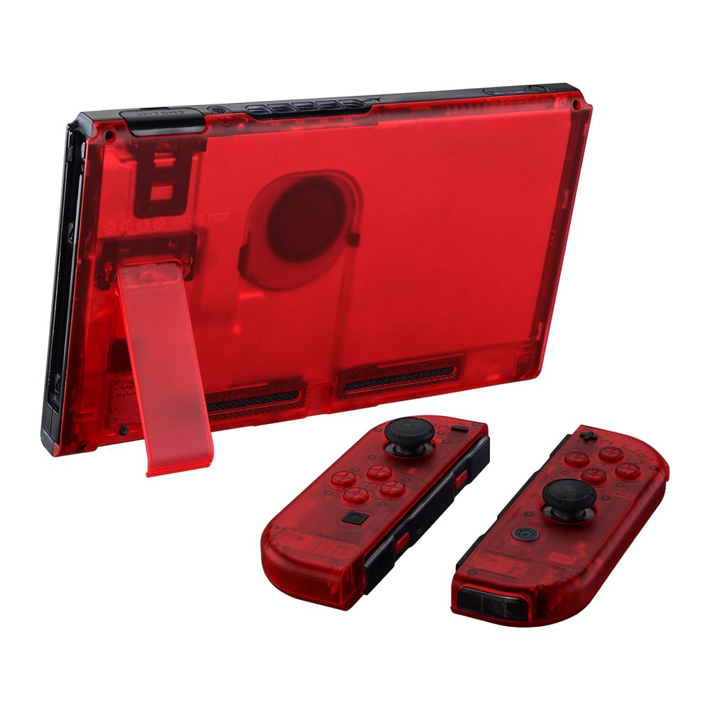 Custom Clear Red Console Back Plate Controller Housing Shell for Nintendo Switch