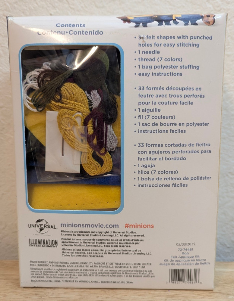 Dimensions Illumination "Felt Applique Kit" Minions Bob