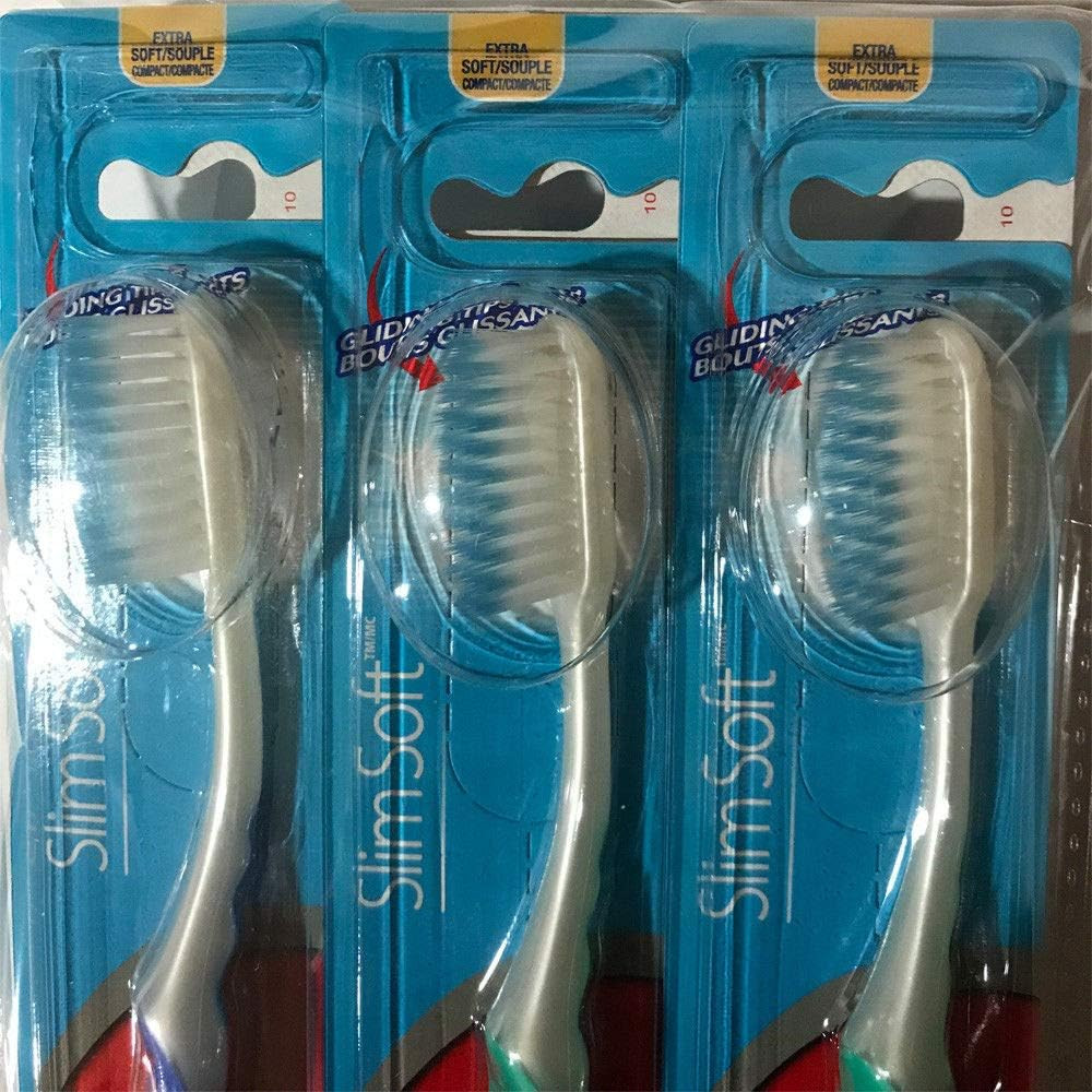 Slim Soft Gliding Tips Toothbrush, Extra Soft, Compact Head - Pack of 6