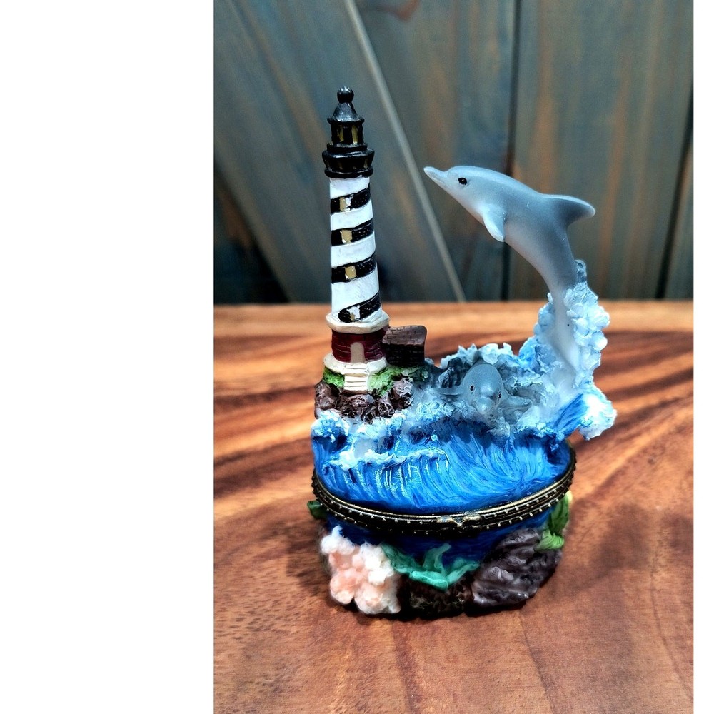 416. Dolphin Light House Trinket Box