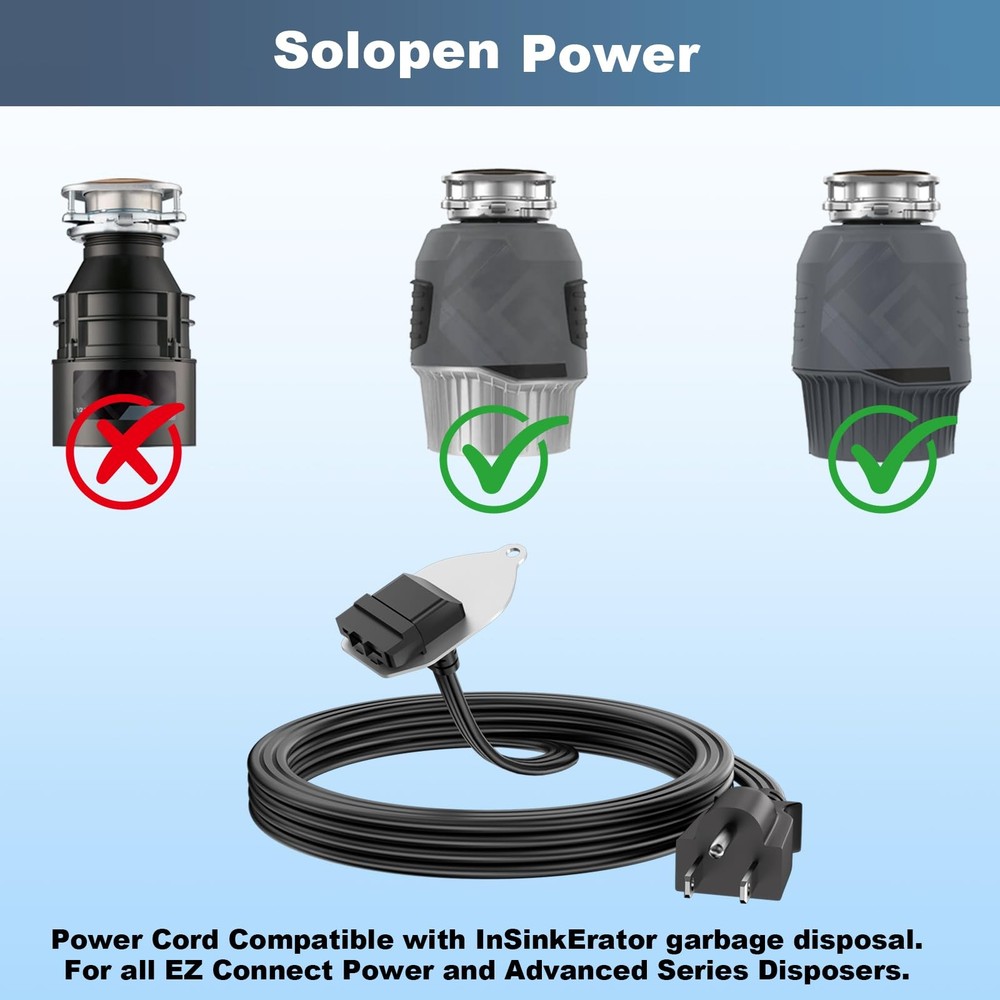 EZ Connect Power Cord for insinkerator Garbage Disposal 4-Foot Power Cord for...