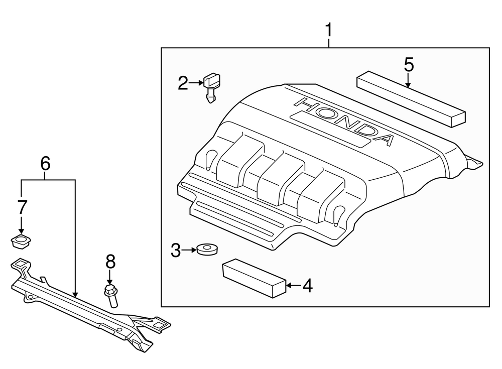 Genuine Honda Cover Assembly Engine 17121-RN0-A10