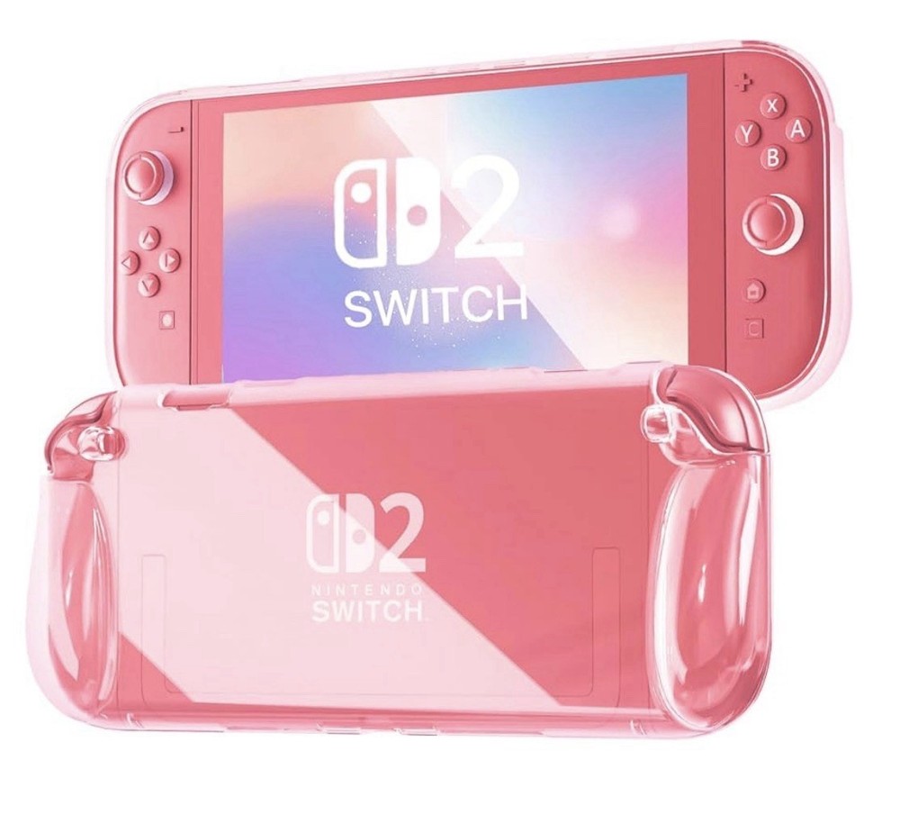 Nintendo Switch 2 Slim Clear Pink Protective Shell