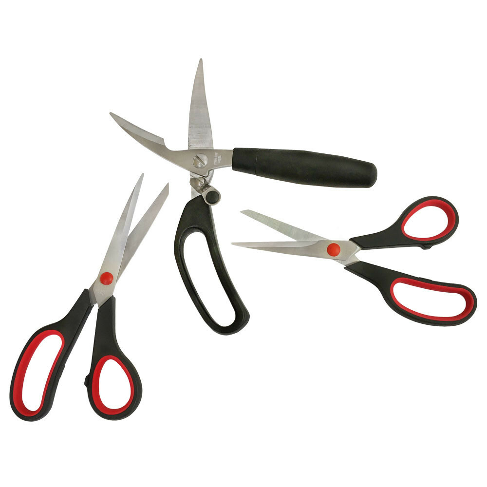 3 Pc Stainless Steel Multi-Purpose Utility Scissors Set