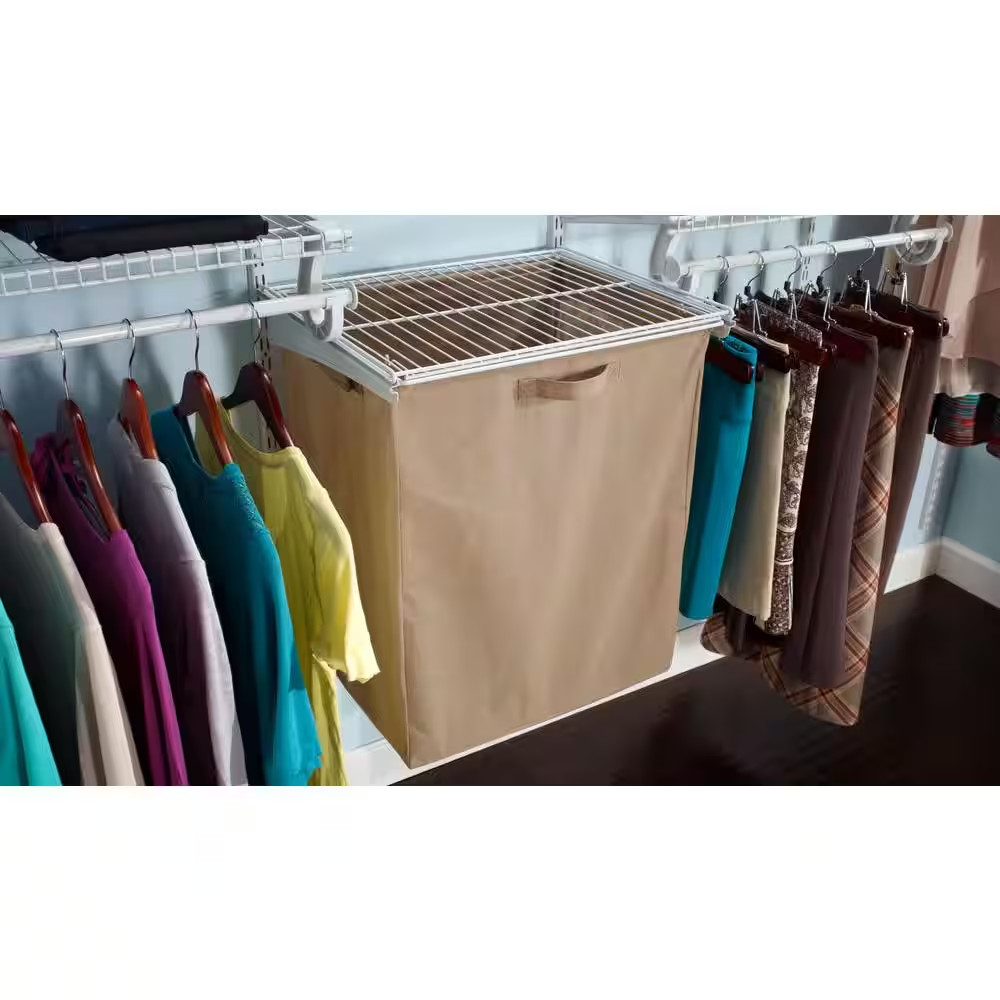 Shelftrack Mocha Fabric Hamper with Frame