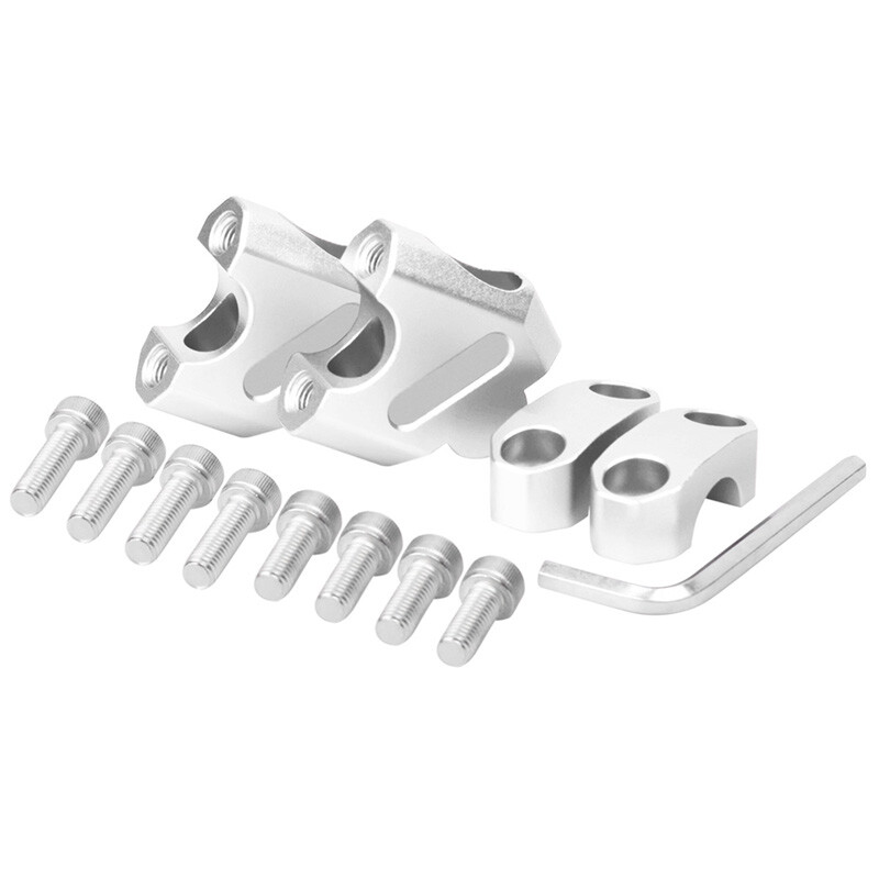 7/8" 22mm Universal Motorcycle Handlebar Riser Bar Riser Clamp Silver