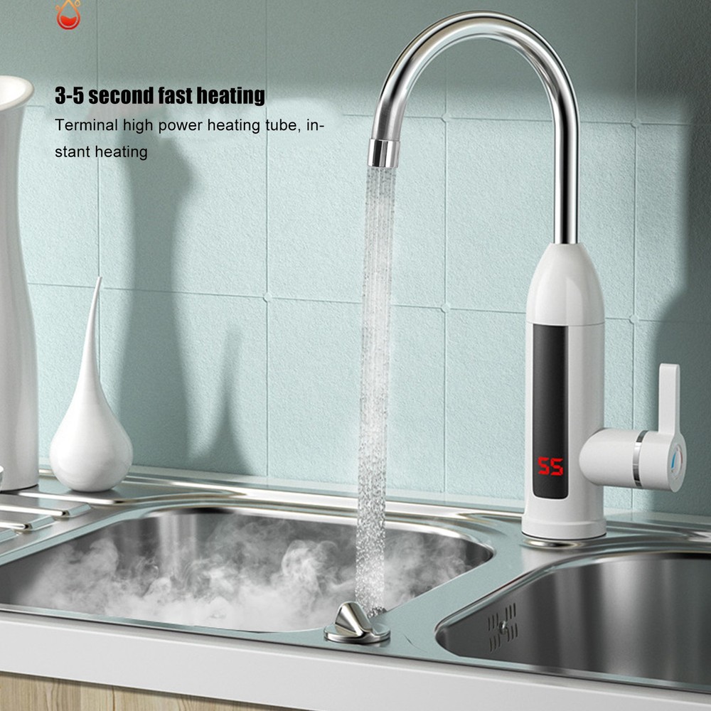 110V Instant Tankless Electric Water Heater Faucet 360° Rotating Hot Water Tap