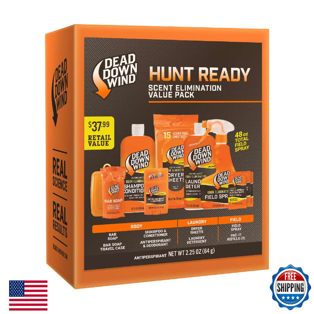 Dead Down Wind Hunt Ready 10 Piece Kit - Scent Killer for Hunting