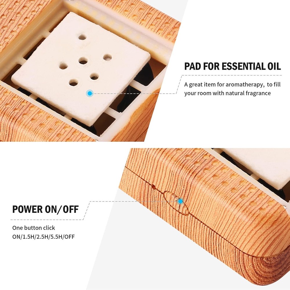 Weljoy Wood Grain Portable Diffuser for Essential Oils – Car or