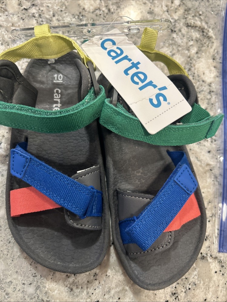 Carter's Multi Color Hook and Loop Boy's Sandals Size 10