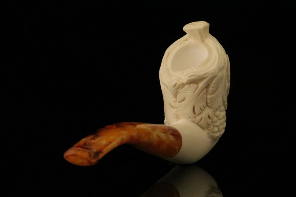 srv - Bacchus Block Meerschaum Pipe with fitted case M2186