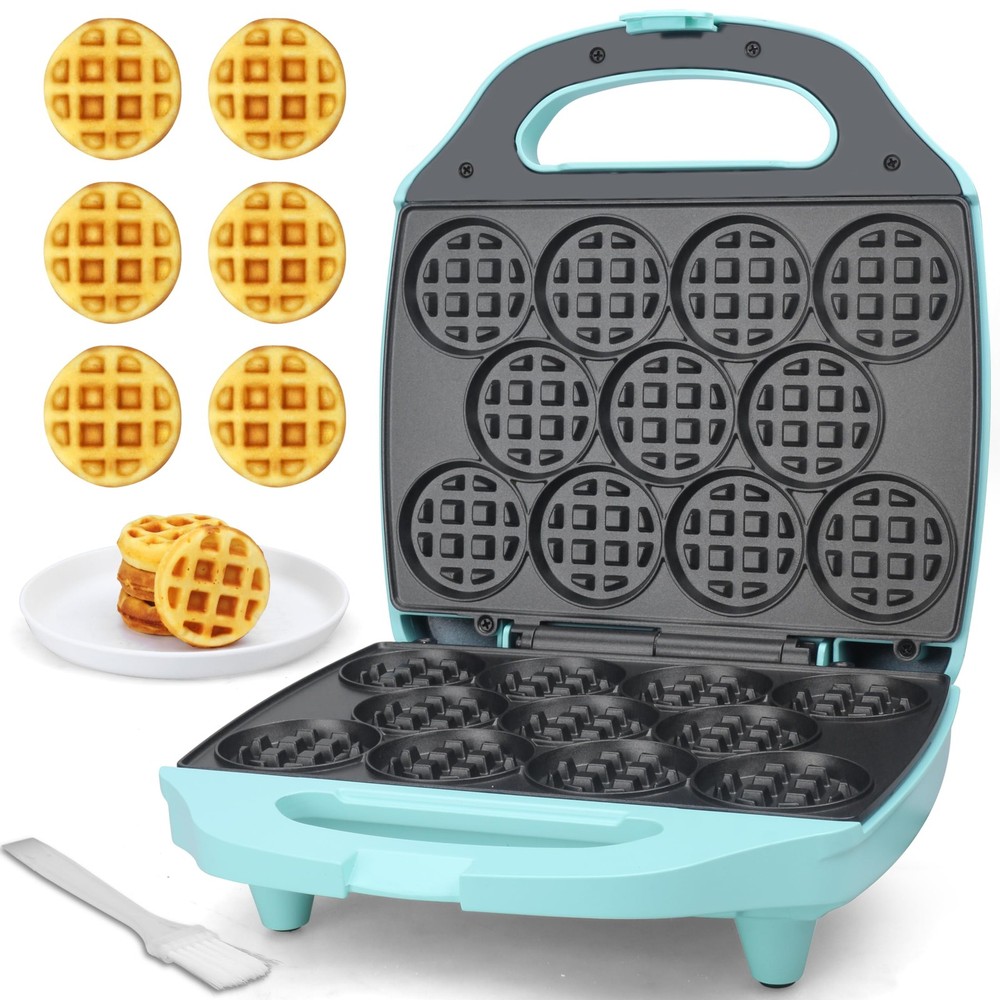 , Bite-size Mini Waffle Maker for Kids & Adults, Small Waffle Maker Mini Belg...