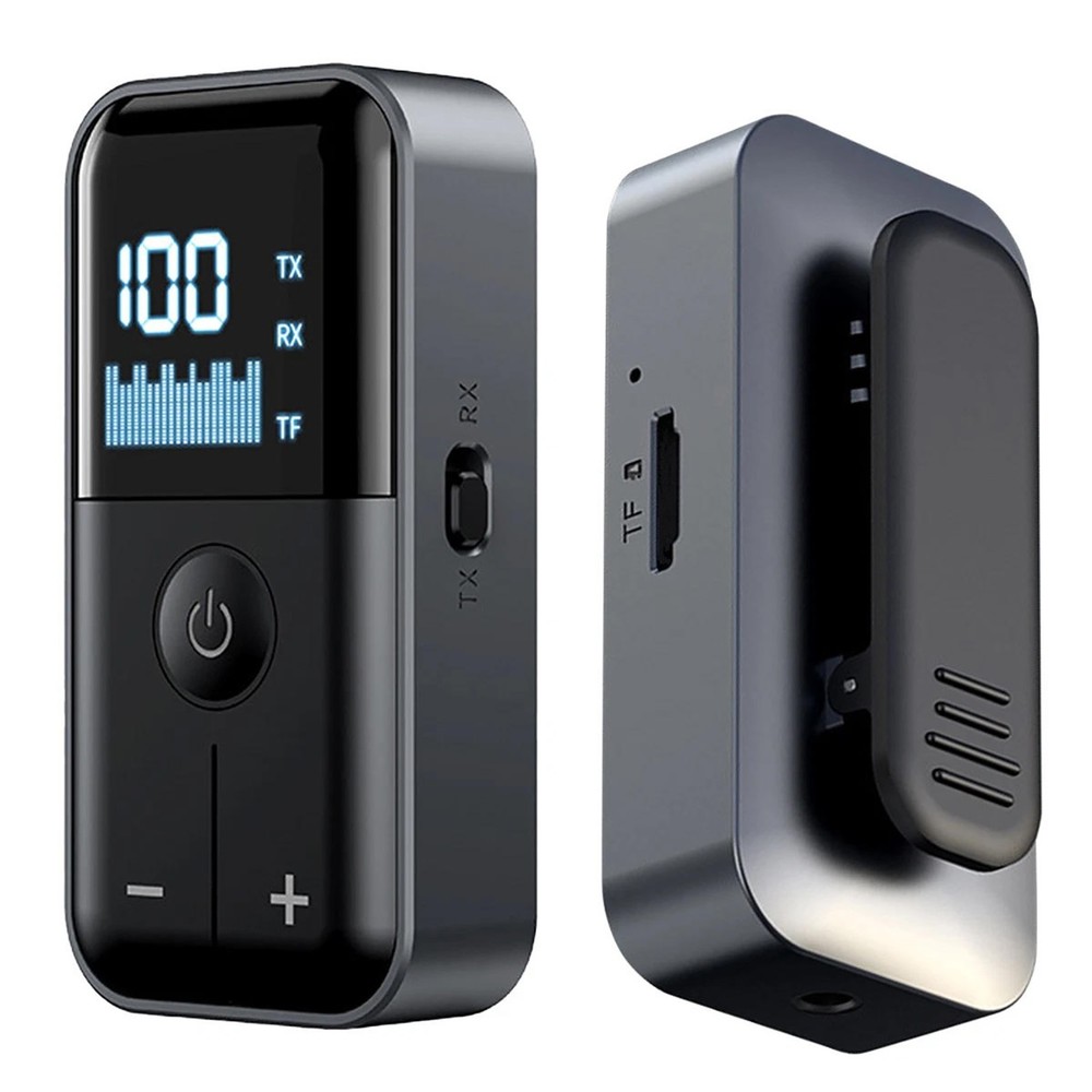 Bluetooth 5.4 Transmitter and Receiver with Digital Display 3.5mm Aux Adapter