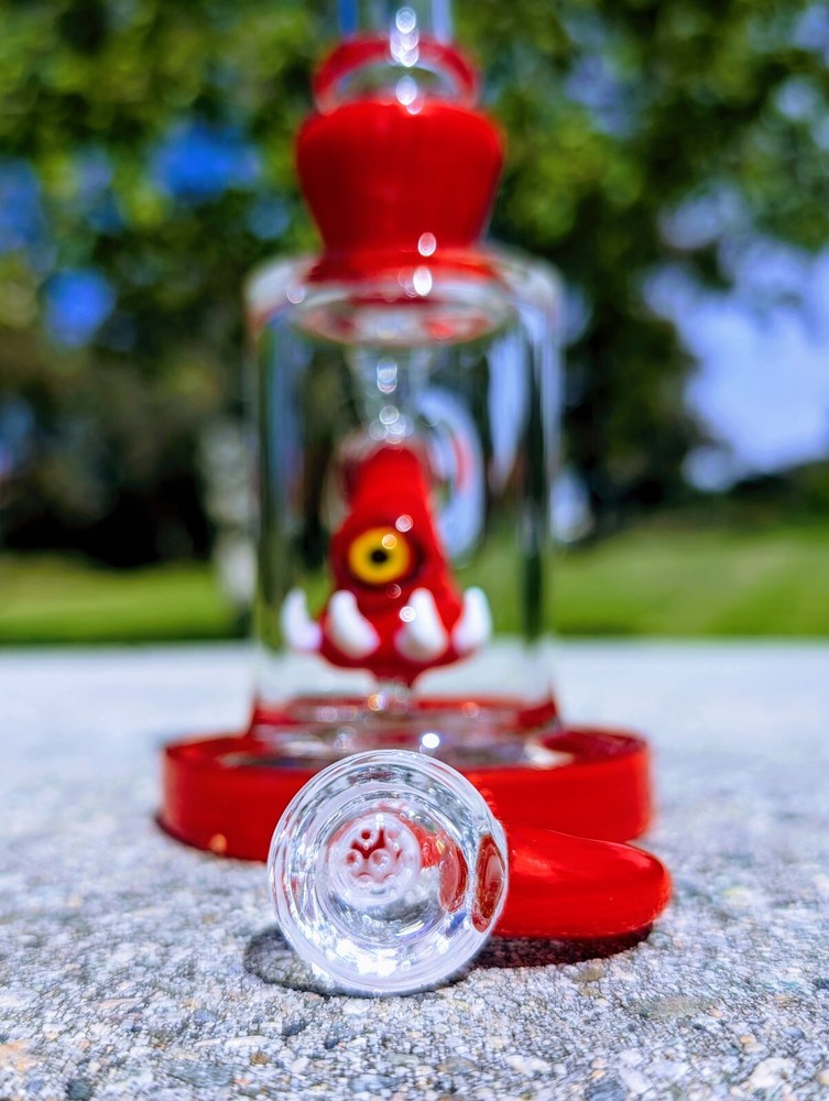 8" Cherry Cyclops Bong With Screen Filter Bowl Premium Quality Water Pipe Hookah