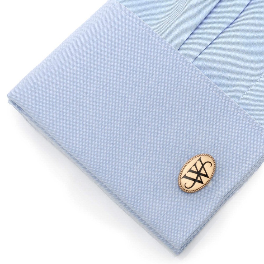 DC Batman Wayne Monogram Gold Cufflinks