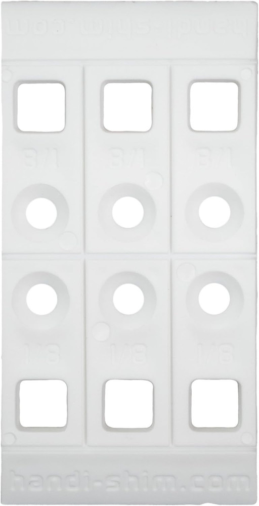 100 Pack 1/8" Plastic Shims Heavy Duty Reusable Spacers Leveling Construction