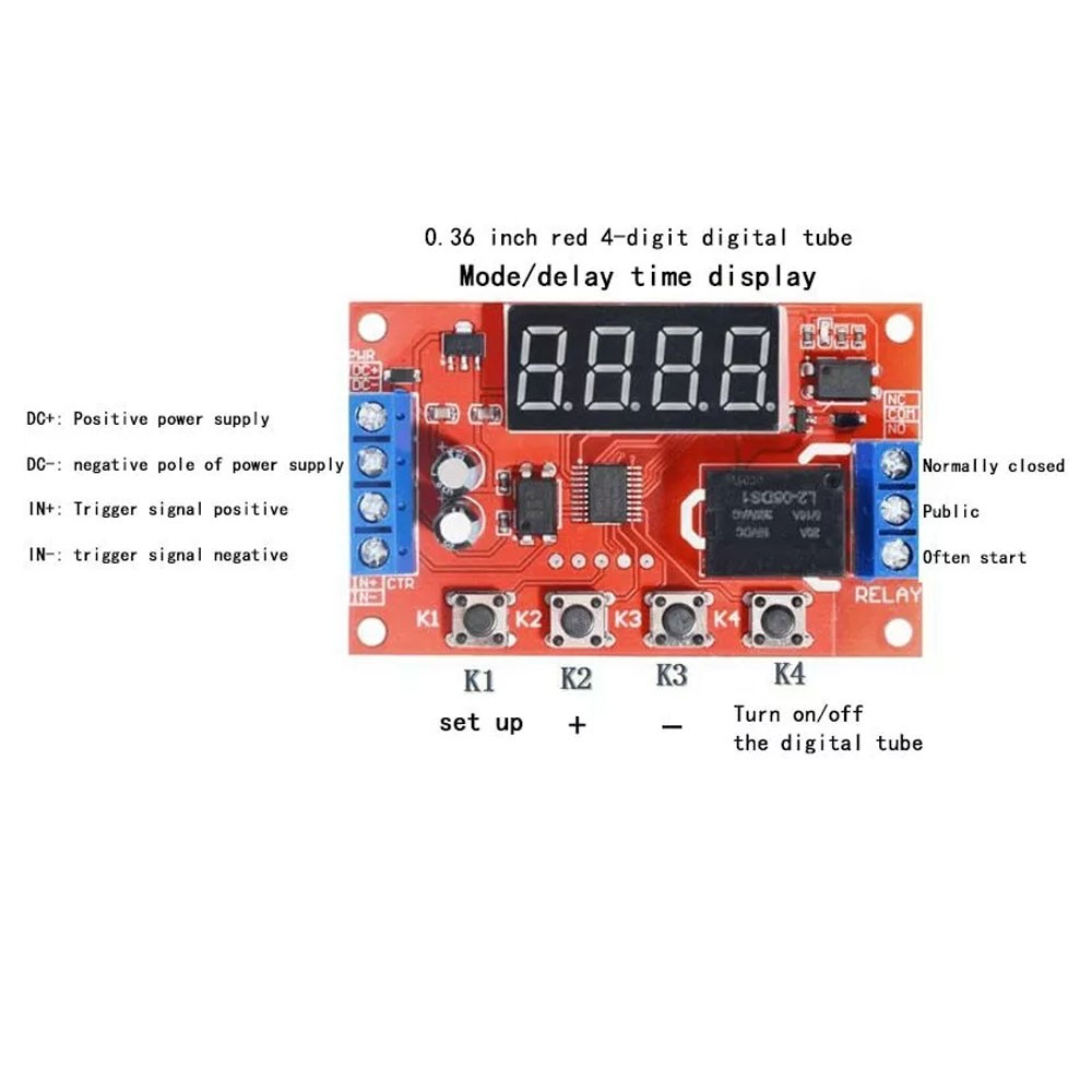 4Pcs DC12V 10A Adjustable Time Delay Relay Module LED Digital Control Switch NEW