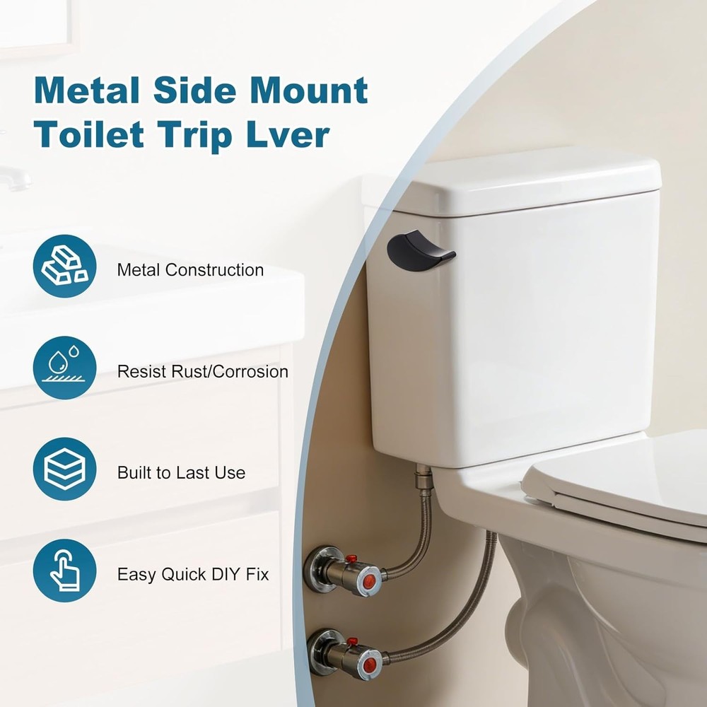 High-Efficiency Toilet Handle Replacement - Matte Black Solid Brass for TOTO