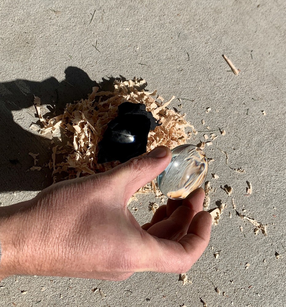 5X Magnifying Glass Fire Starter With Char Cloth