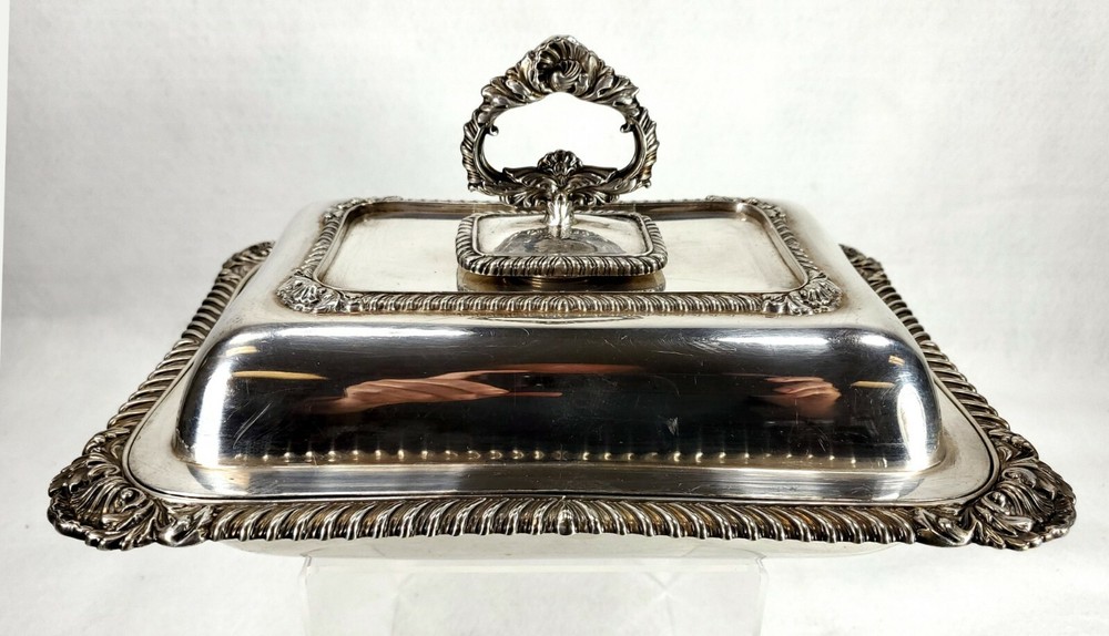 Antique Elkington Silver Plate Covered Serving Dish