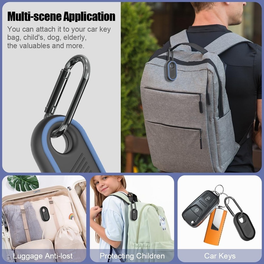 2 Pack Compatible for Samsung Galaxy SmartTag2 Case, 2 (Black & Blue)