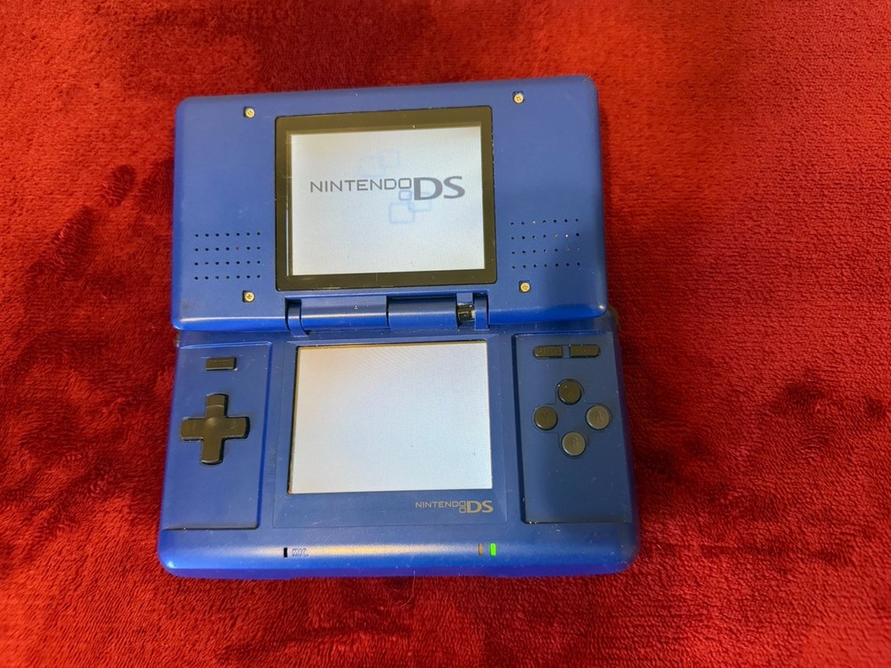 Nintendo DS Blue Black Console Dual Screen BROKEN HINDGE