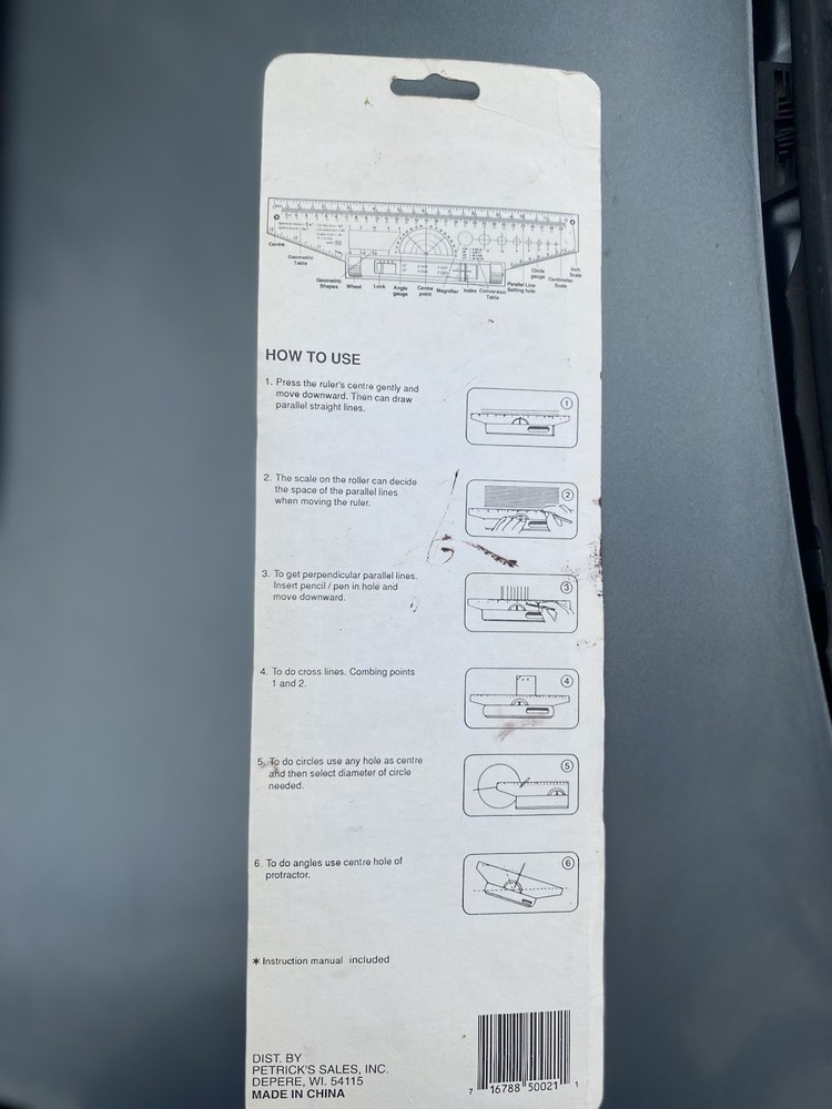 Rolling Ruler Balancing Scale Parallel Circle Compass T Square Geometric