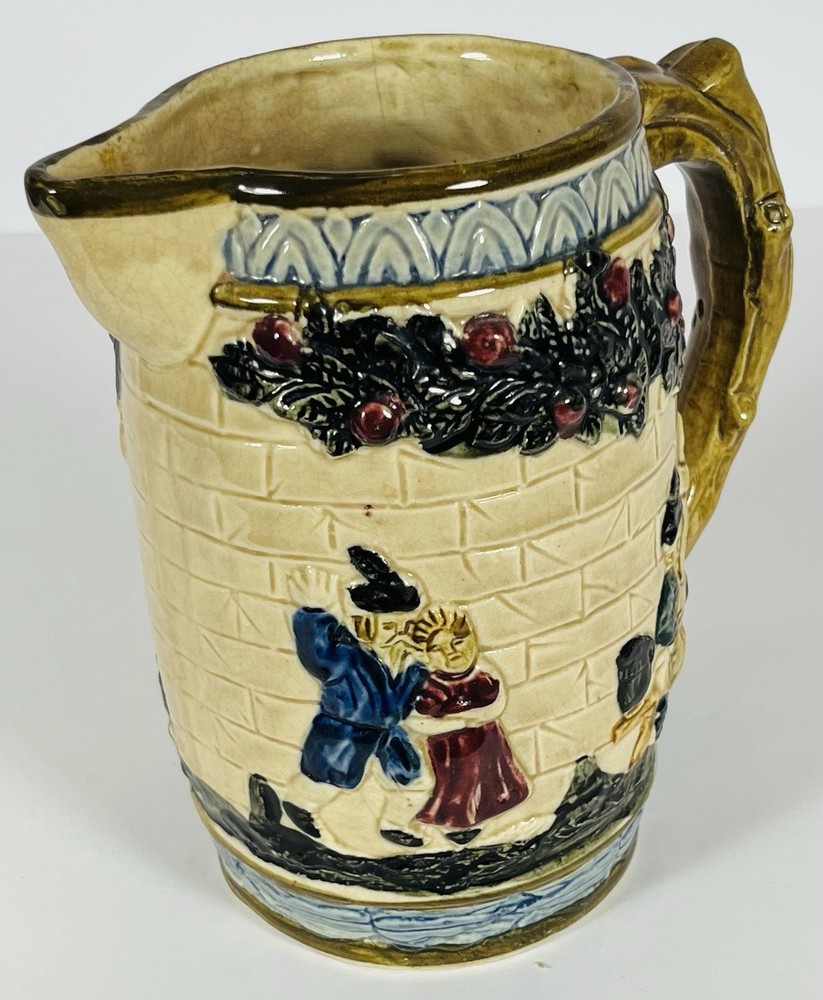 Vintage Pitcher With Medieval Scenes