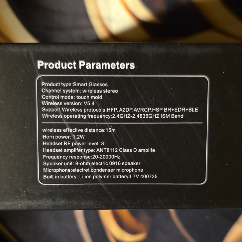 Smart Bluetooth Glasses Wireless Type-C Touch Control Stereo Speaker