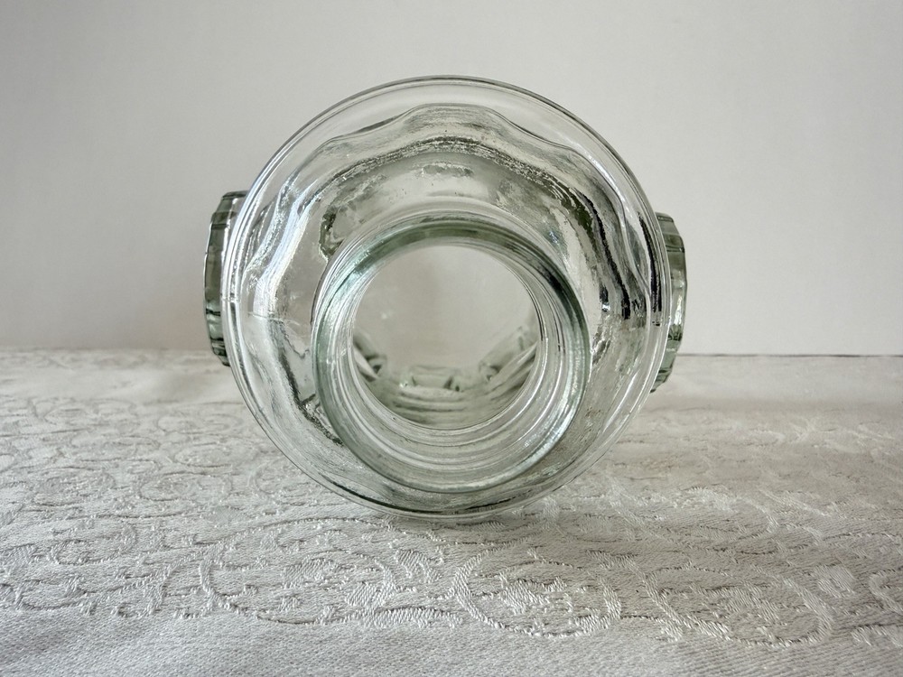 FIREHOUSE SUBS CLEAR GLASS FIRE HYDRANT BOTTLE SCREW ON LID
